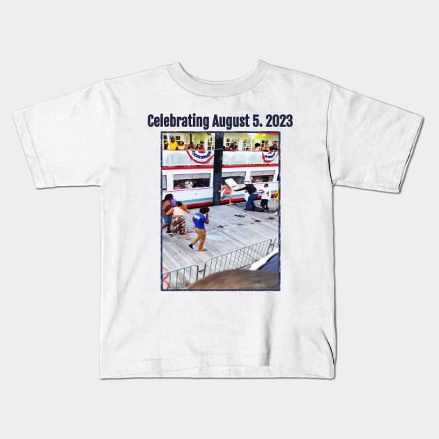 Celebrating August 5. 2023 Kids T-Shirt by Circles-T